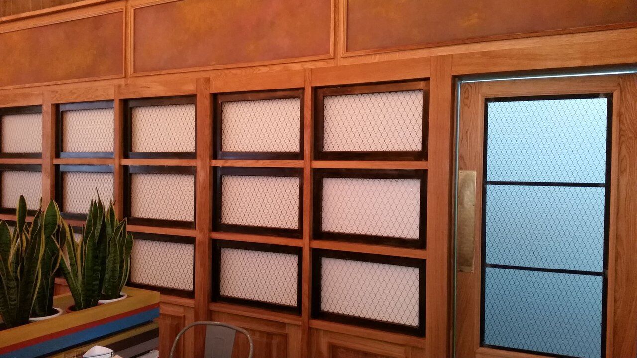 Интерьер из сетки металлической