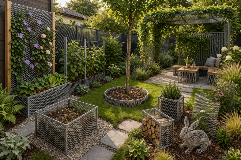 Металлическая сетка в ландшафтном дизайне: 15 идей для сада и участка